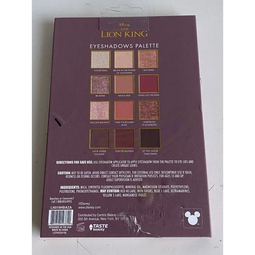 Set Of 12 Shades‎ Disney The Lion King Eyeshadow Palette With Mirror Simba NEW